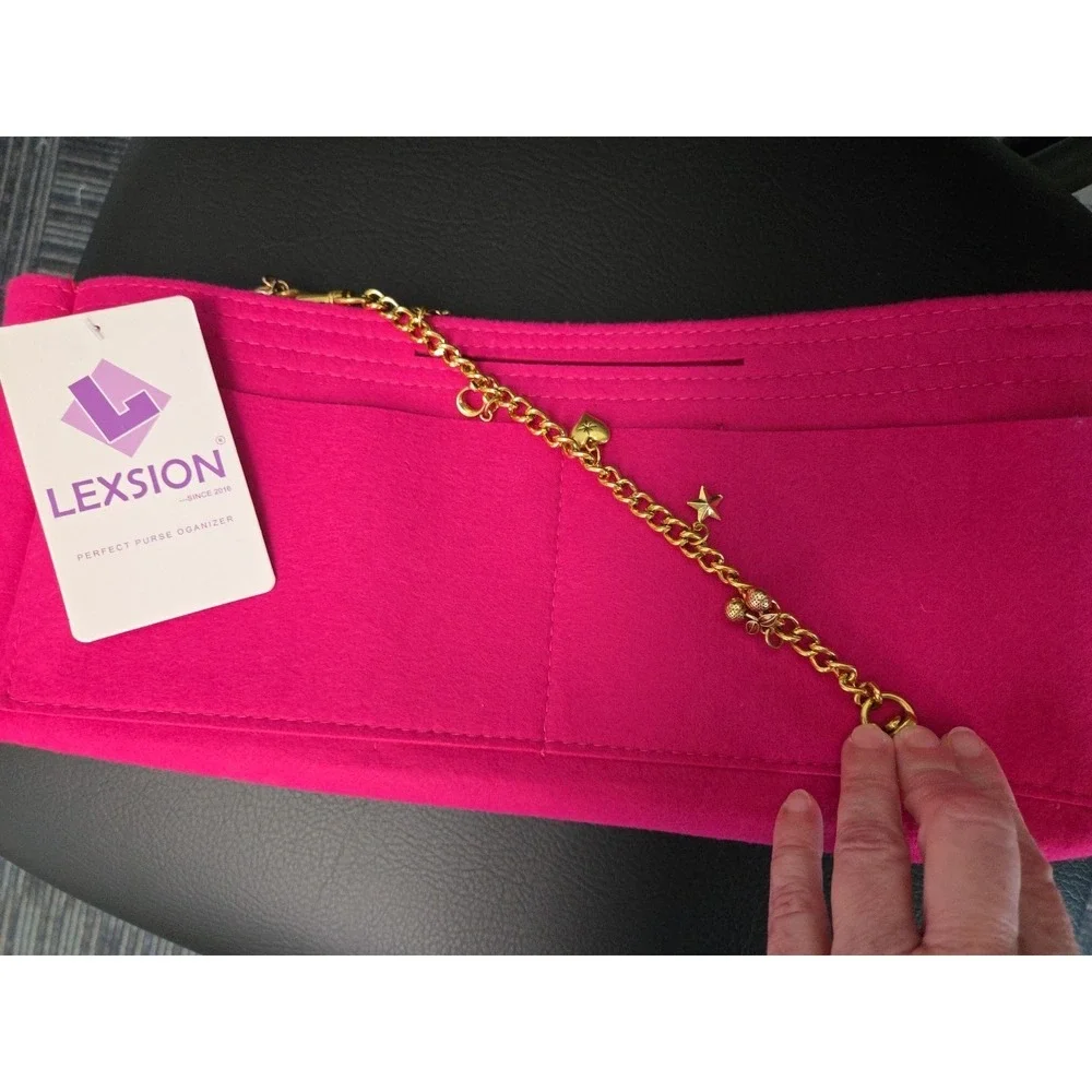 Lexsion Felt Purse Bag Organizer Insert With Zipper Fits Speedy & Neverfull NWT